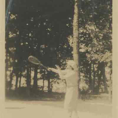 Woman playing tennis