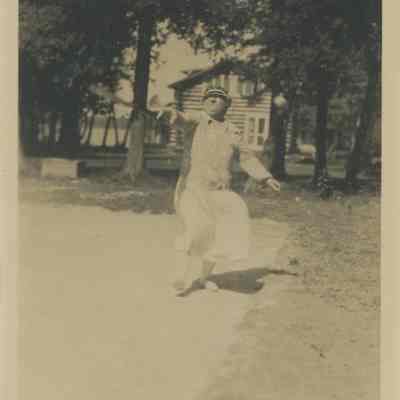 Gertrude Seiberling playing tennis