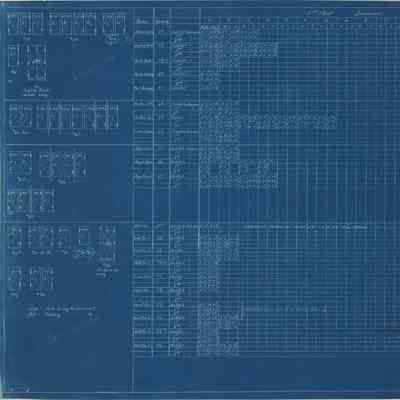 Blueprint: Dimensions of steel casements
