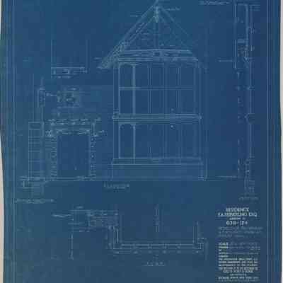 Blueprint: Great Hall bay window and entrance door detail