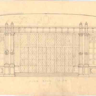 Drawing: Music Room south elevation