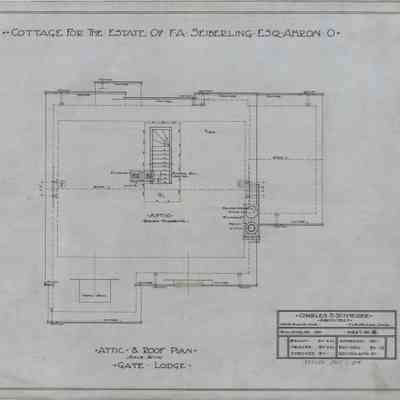 Drawing: Gate Lodge attic and roof plan