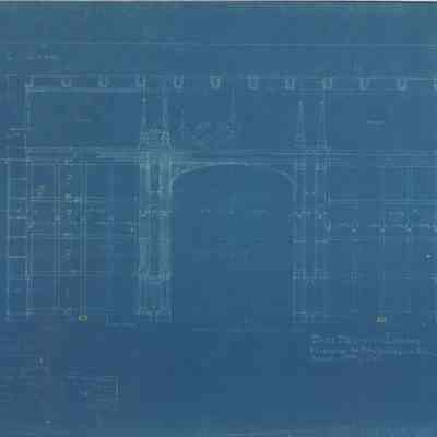 Blueprint: Library east elevation