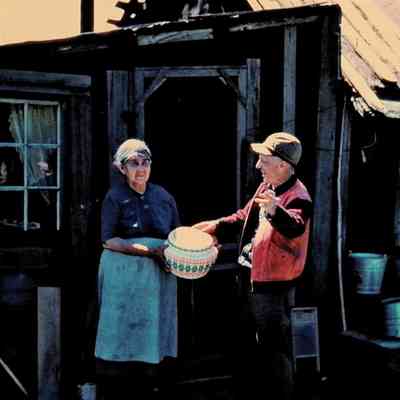 Fred Seiberling with elderly woman