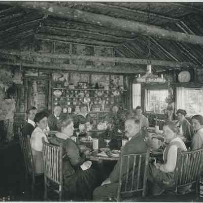Group photo in the dining room at Cedar Lodge