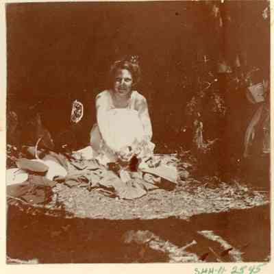 Grace Chase at campsite