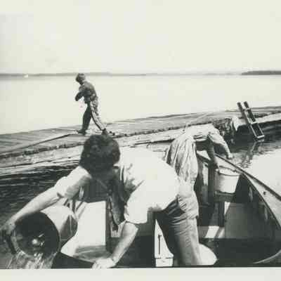 Bailing out a boat