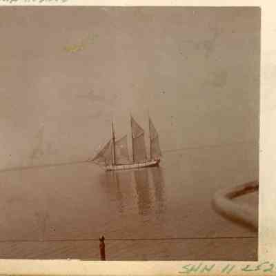 Three mast sailing schooner