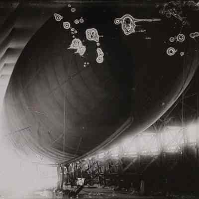 Dirigible in hangar