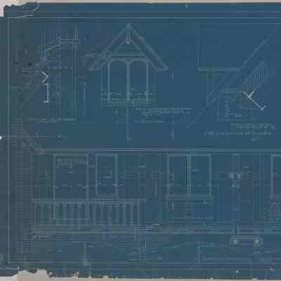 Blueprint: West Porch and dormer exterior details