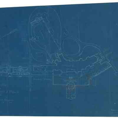 Blueprint: Rough study for gardens and terrace