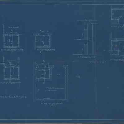 Blueprint: Service elevator and wood lift plans and sections