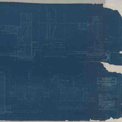 Blueprint: Details of ash pits and flues in basement