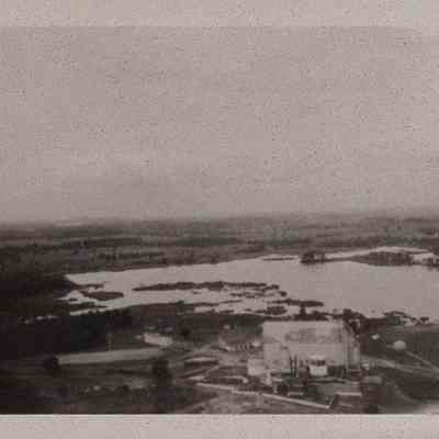 Aerial view of Goodyear Airdock at Wingfoot Lake