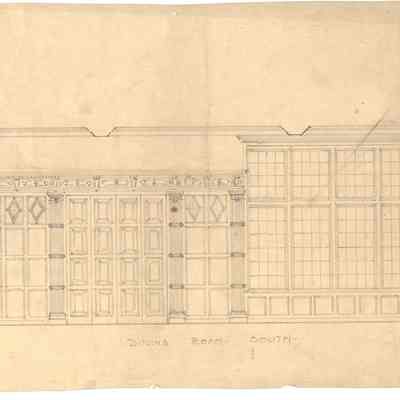 Drawing: Dining Room east and south concept elevations
