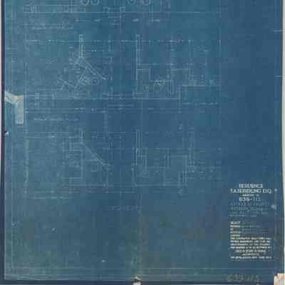 Blueprint: Chimney between Solarium and Reception Room details