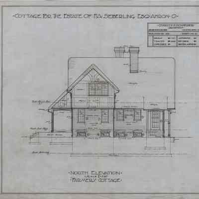 Drawing: Farmers cottage north elevation