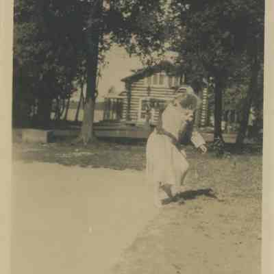 Gertrude Seiberling playing tennis
