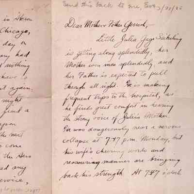 Letter re: the birth of Julia Gage Seiberling