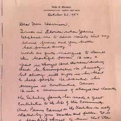 Letter: Condolences to Irene on Penfield's death