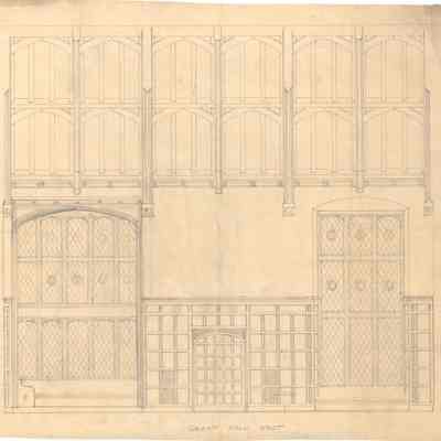 Drawing: Great Hall west elevation