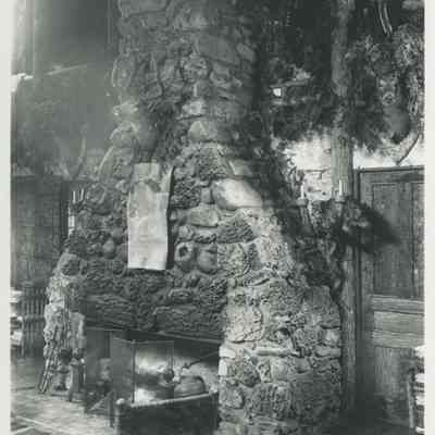 Fireplace in the Main Cabin at Cedar Lodge
