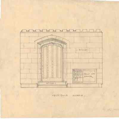 Drawing: Vestibule north elevation