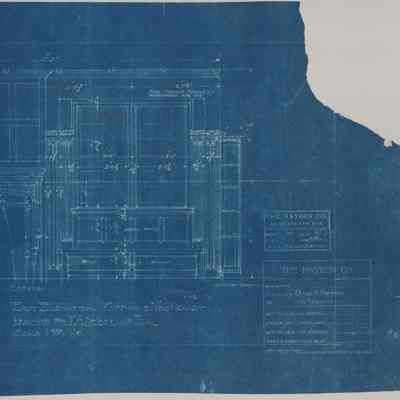 Blueprint: Office and vestibule Eest elevation