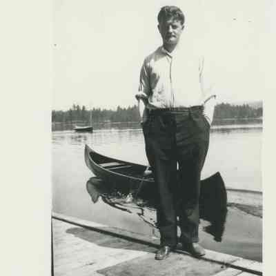 Man standing on dock