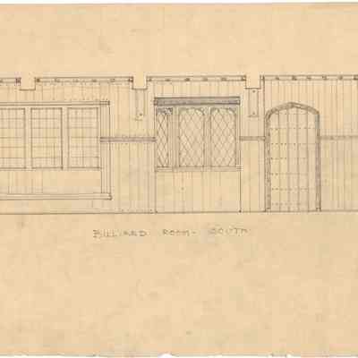 Drawing: Billiard Room south and east elevations