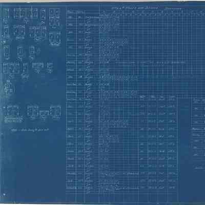 Blueprint: Dimensions of steel casements