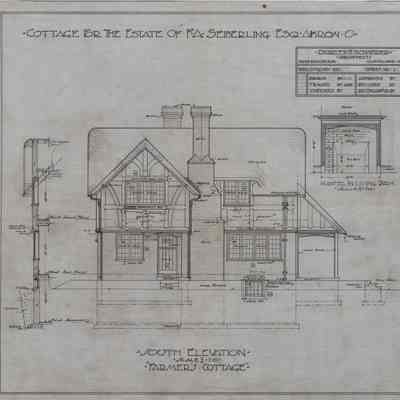 Drawing: Farmers cottage south elevation