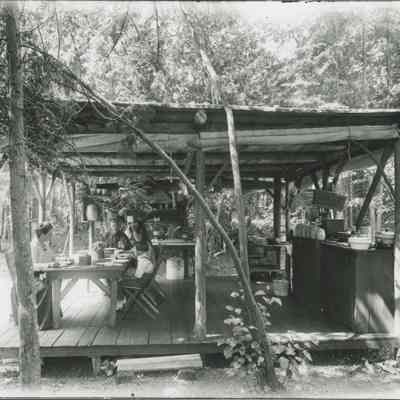 Outdoor kitchen and dining area