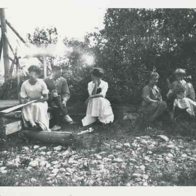 Group of people at a camp site