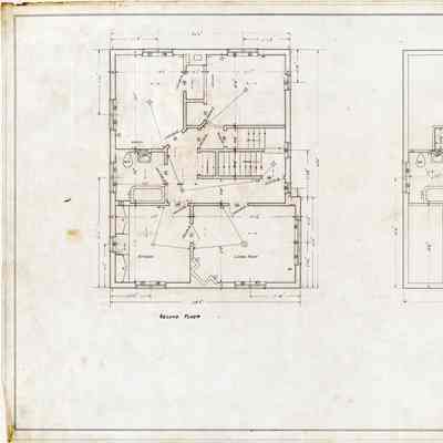 Drawing: Poultry Keeper's cottage attic and second floor plans