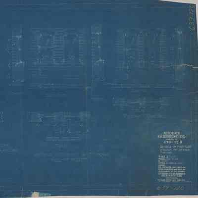 Blueprint: First floor windows of service portion details