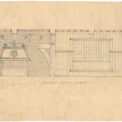 Drawing: Billiard Room north and west elevations