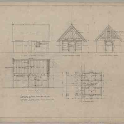 Drawing: English Garden house elevation and plan