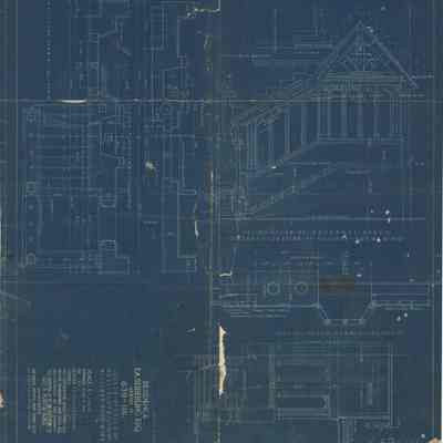 Blueprint: Billiard Room wing east elevation details