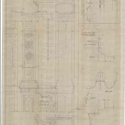 Drawing: Library entryway woodwork