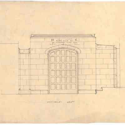Drawing: Vestibule west elevation