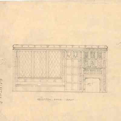Drawing: Reception Room east and west elevations