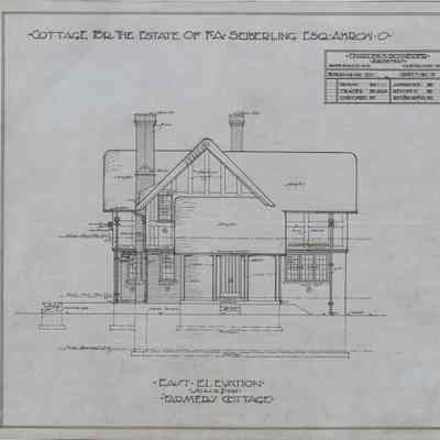 Drawing: Farmers cottage east elevation