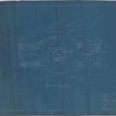 Blueprint: Tea House plan at upper level