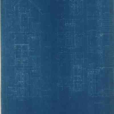 Blueprint: Private stairs east and west elevations