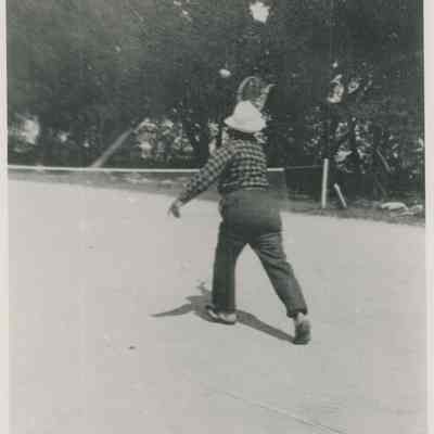 F.A. Seiberling playing tennis