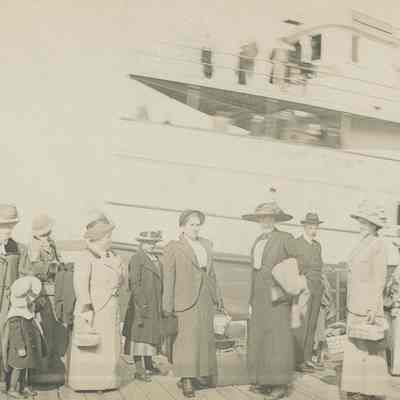 People gathered on a dock
