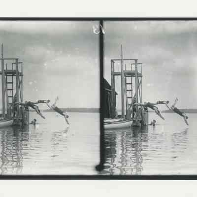 People swimming and diving