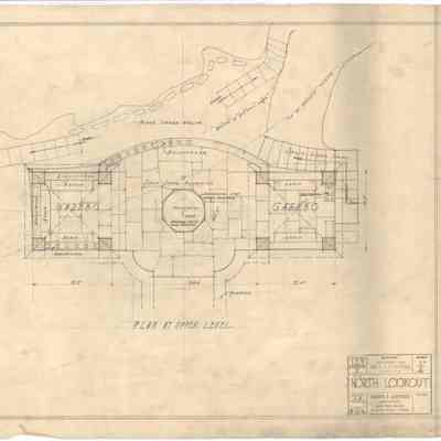Drawing: Tea House plan at upper level
