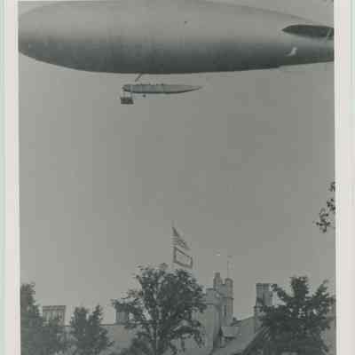 Lighter-than-air craft over Stan Hywet Manor House